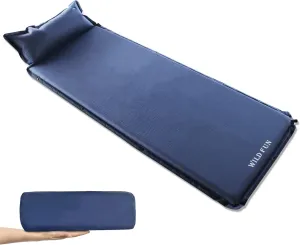 WILD FUN Sleeping Pad for Camping Self Inflating 1.5" Thick Foam Camping Sleeping Pad with Pillow for Adults Air Mattress Camping,Backpacking,Hiking