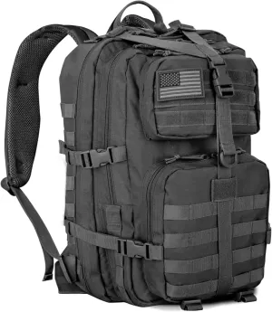 WINCENT Multi Function Military Tactical Assault Backpack with Double Stitching, Braided Handle, and Laser Cut Mole Webbing for Gear Attachment, Black