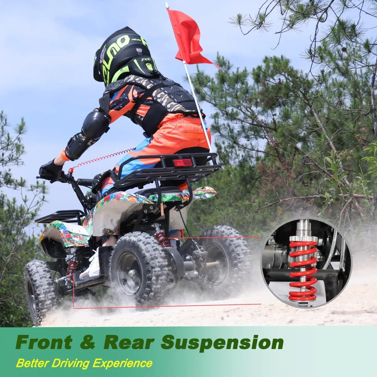 X-PRO ATV 4 Wheelers 40cc ATV Quads Quad (Hot Rod Flame)