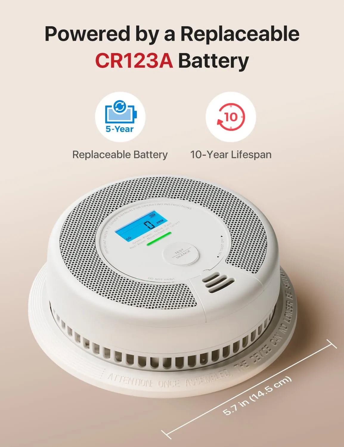 X-Sense Smart Smoke Detector Carbon Monoxide Detector Combo, Battery-Operated (Not AC Hardwired) Interconnected Combination Smoke Carbon Monoxide Detector, 5 Detectors with 1 Base Station, SC07-MR51