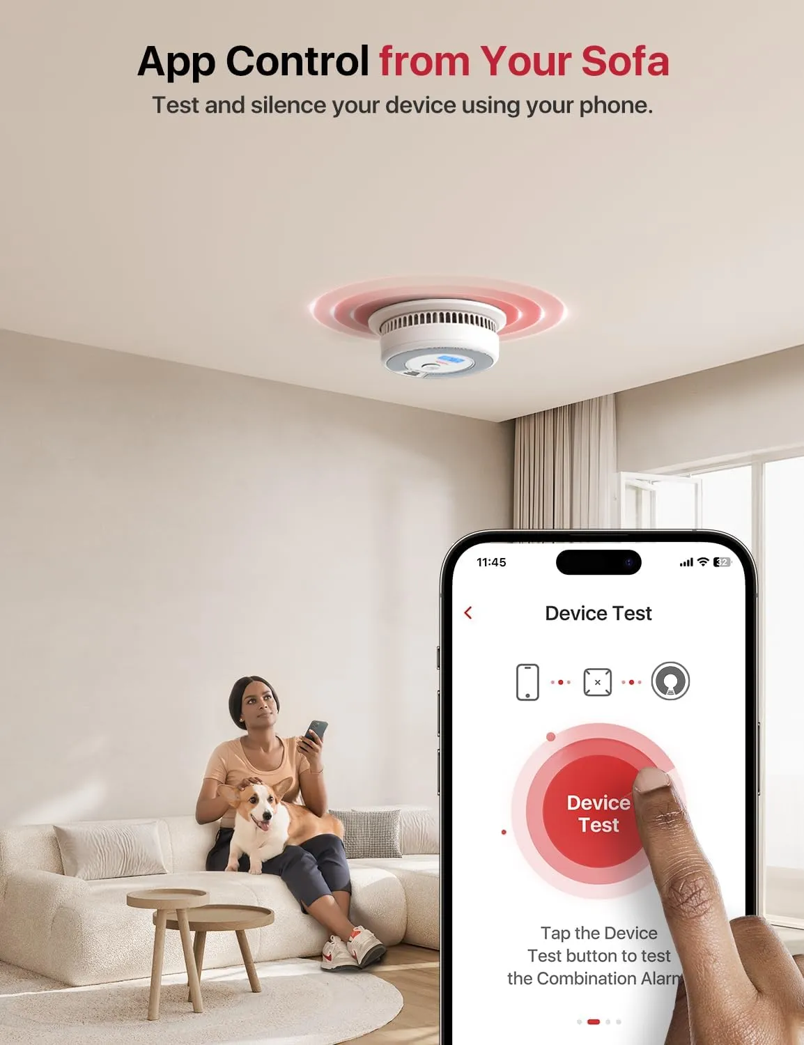 X-Sense Smart Smoke Detector Carbon Monoxide Detector Combo, Battery-Operated (Not AC Hardwired) Interconnected Combination Smoke Carbon Monoxide Detector, 5 Detectors with 1 Base Station, SC07-MR51