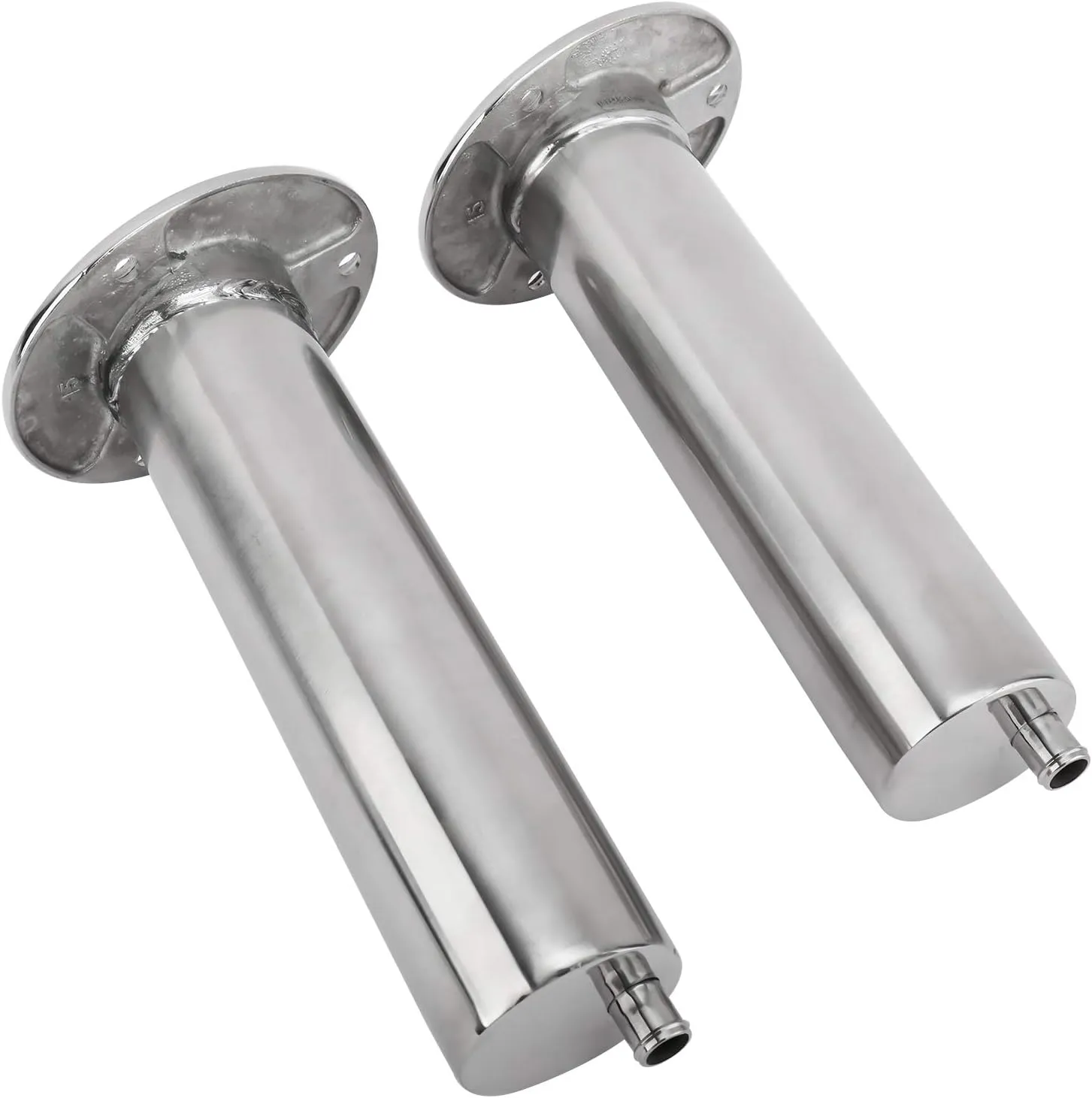 YaeMarine 2-Pack Heavy Duty Stainless Steel 316 Deluxe Rod Holders with Drain, Flush Mount Fishing Rod Pole Holders, 30 Degree /15 Degree/90 Degree