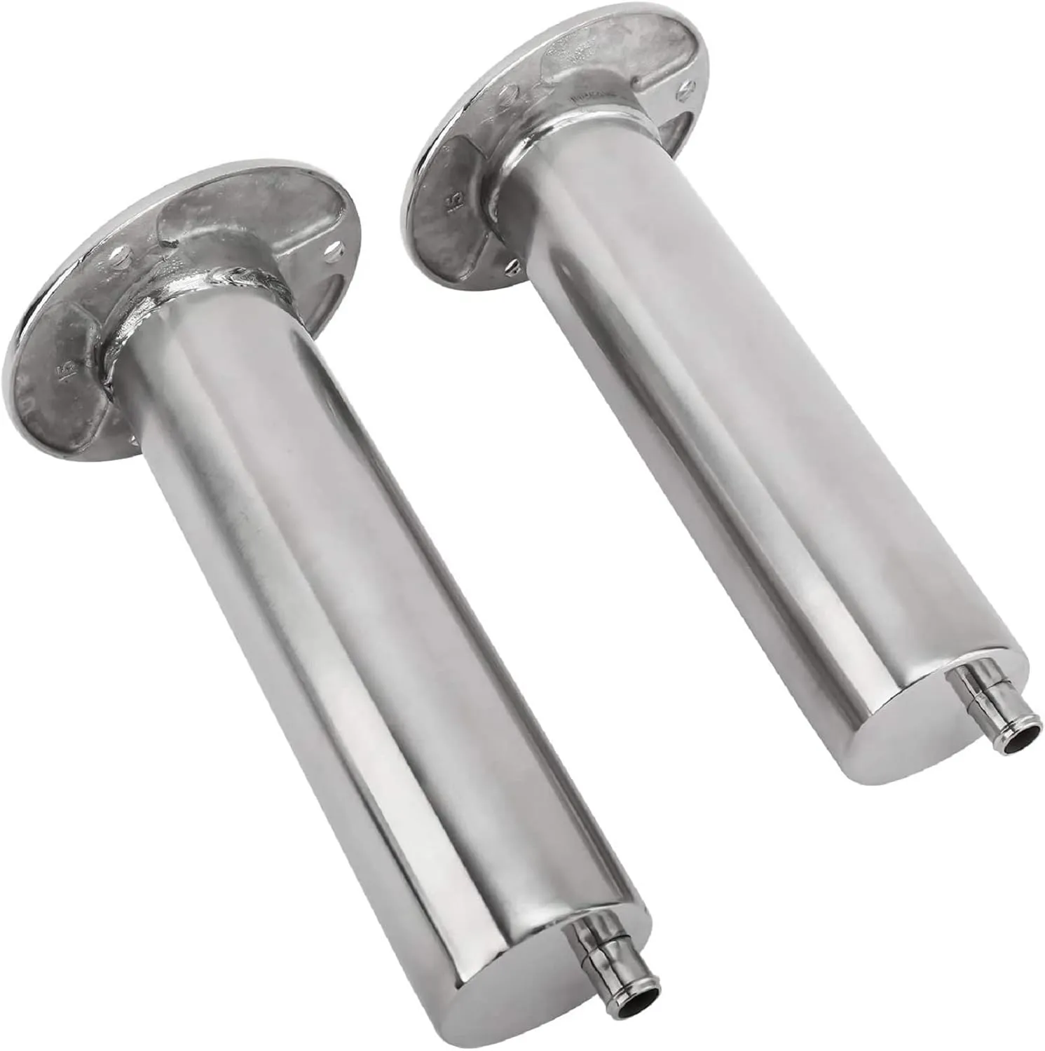 YaeMarine 4-Pack Heavy Duty Stainless Steel 316 Deluxe Rod Holders with Drain, Flush Mount Fishing Rod Pole Holders, 30 Degree /15 Degree/90 Degree