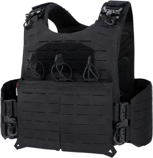 YAKEDA Tactical Weighted Vest With Quick Release Buckle Airsoft Outdoor Vest Back Ziiper Combination with Backpack