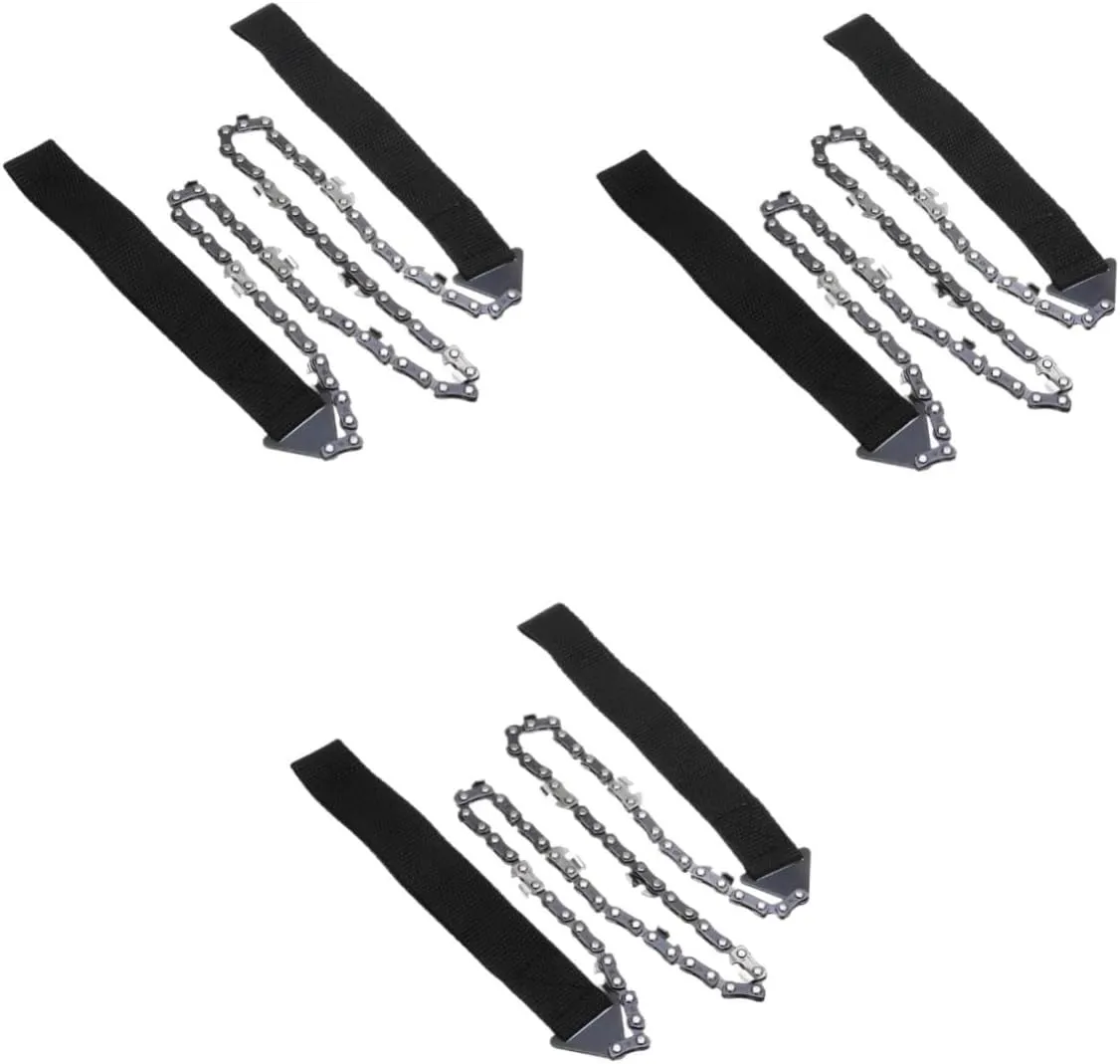 Yardwe 3pcs Survival Gear Pocket Chainsaw Razor Outdoor Chain Handheld Emergency Chainsaw for Hiking
