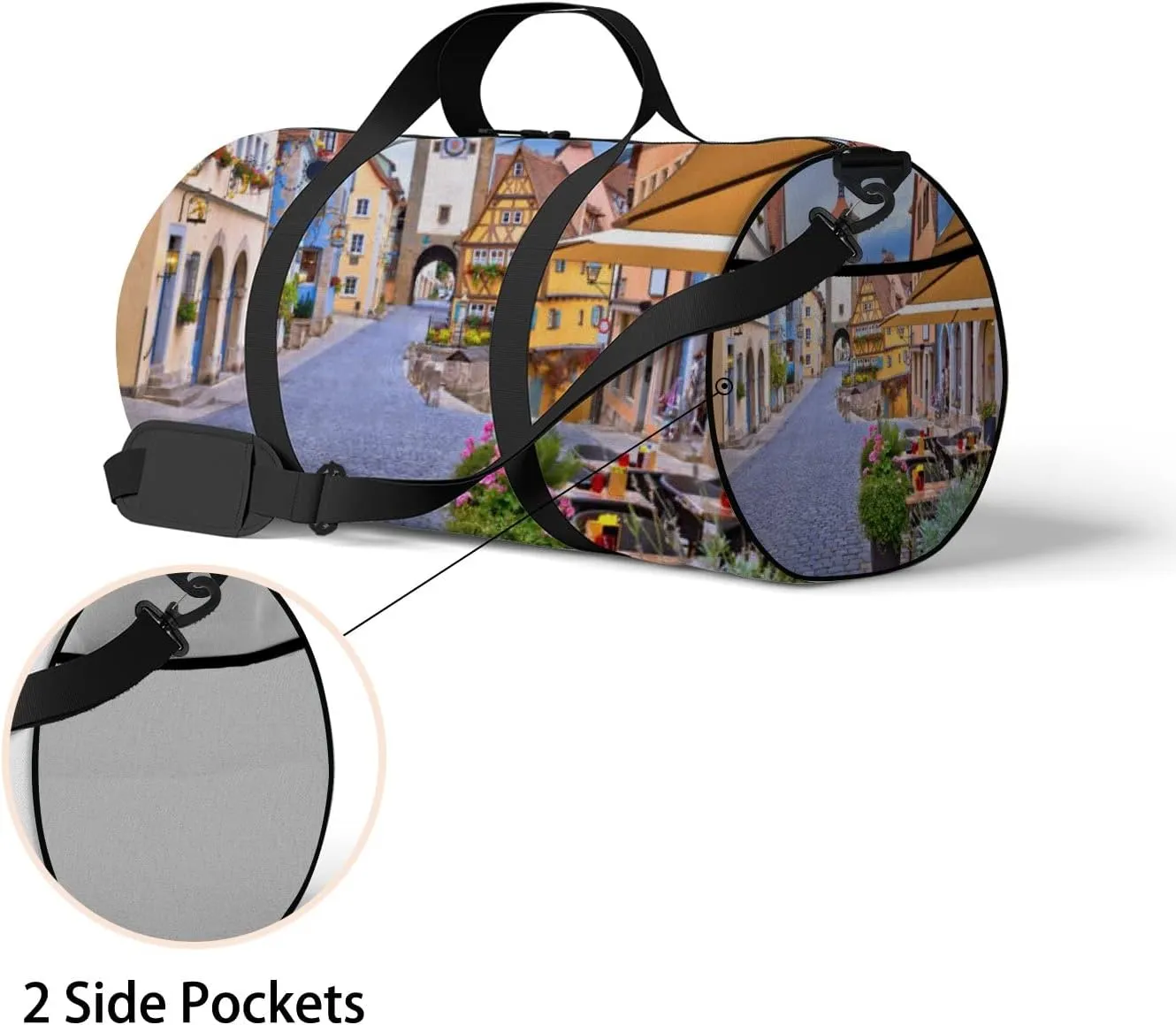 Yellow Famous Historic Sports Bag Tote Bag Waterproof Gym Bag with Shoulder Strap Zipper 2 Side Pockets for Men and Women, Travel and Storage Shoulder Bag.