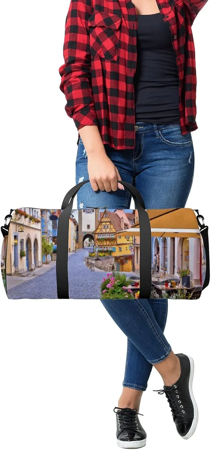 Yellow Famous Historic Sports Bag Tote Bag Waterproof Gym Bag with Shoulder Strap Zipper 2 Side Pockets for Men and Women, Travel and Storage Shoulder Bag.