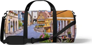 Yellow Famous Historic Sports Bag Tote Bag Waterproof Gym Bag with Shoulder Strap Zipper 2 Side Pockets for Men and Women, Travel and Storage Shoulder Bag.