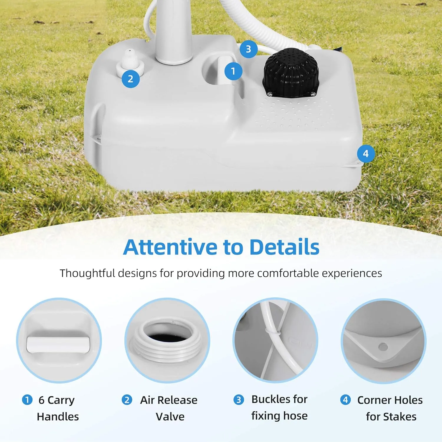YITAHOME Portable Sink Camping Hand Washing Station with 17 L Wash Basin Stand, Rolling Wheels, Soap Dispenser, Towel Holder, for Outdoor, Travel, Boat, Gather, Garden, Worksite, White