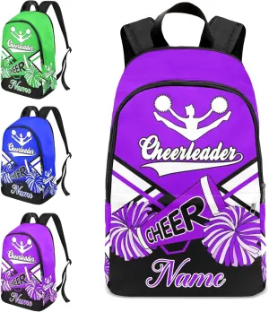 zaaprintblanket Personalized Cheerleader Cheer Black Purple Backpack Casual Daypack Bag for Man Woman