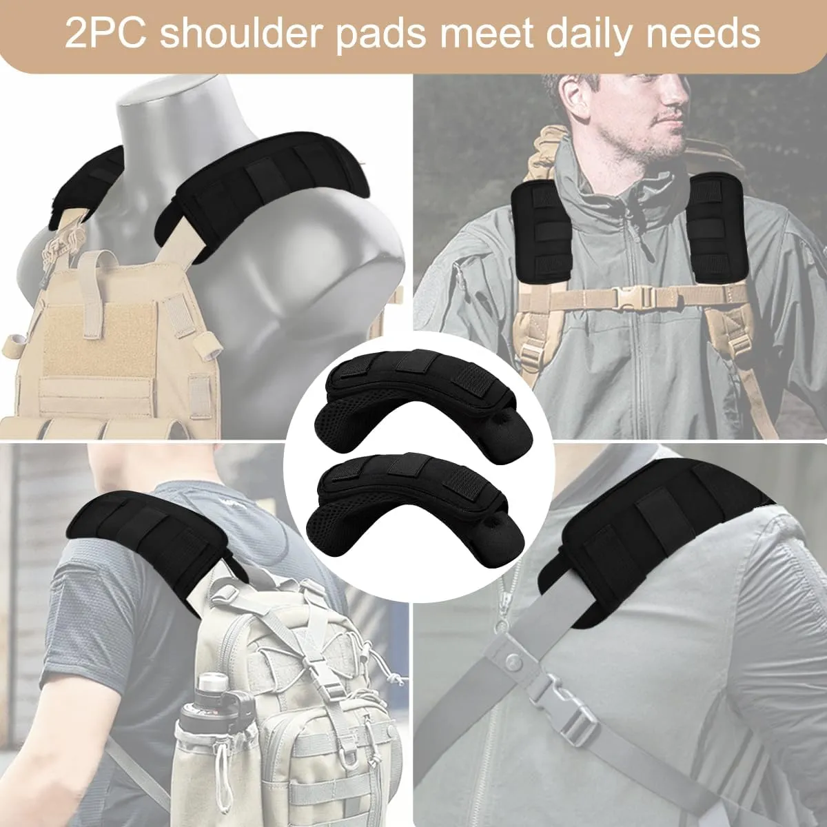ZINZ 2-Pack Universal Wide Shoulder Pad with Ultra Thick Cushion for Bag Luggage Backpack Bag Crossbody