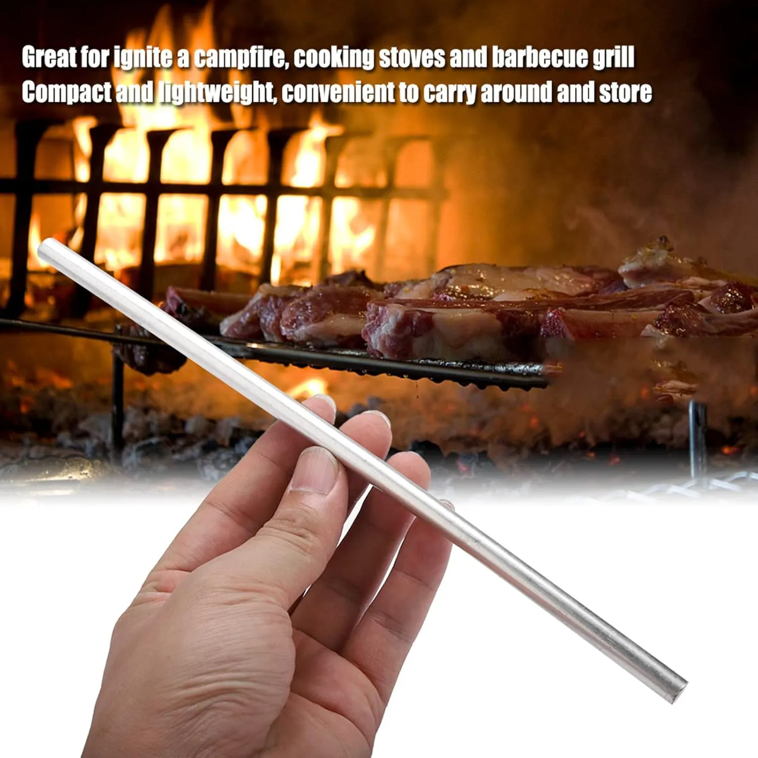 ZJchao Fire Starter Rods, 99.99% Pure Metal Rod, Metal Rod Mg Bar High Purity 99.99% Survival Emergency Accessory Emergency Sparks (8mm*250mm)