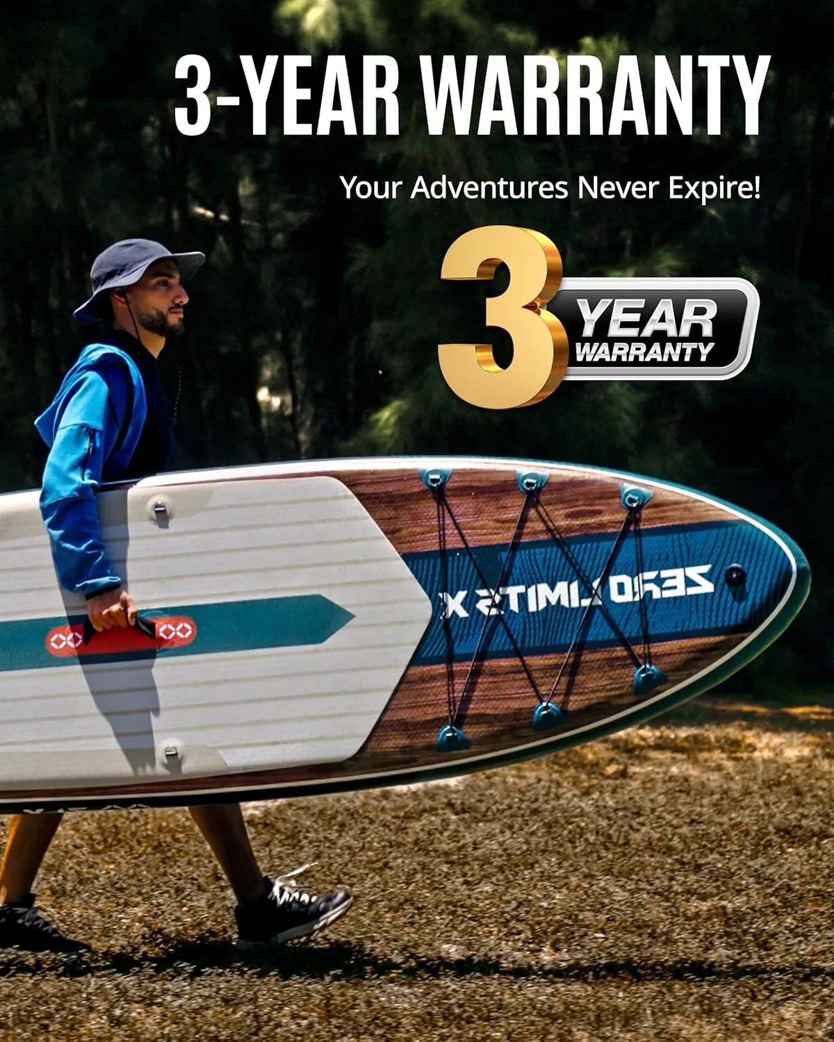 ZLX 10'6" Inflatable Stand Up Paddle Board, Extra Wide Stable Non-Slip Deck Pad, Unique Center Fin, Portable Paddleboard for Adults, Premium SUP for All Skill Levels