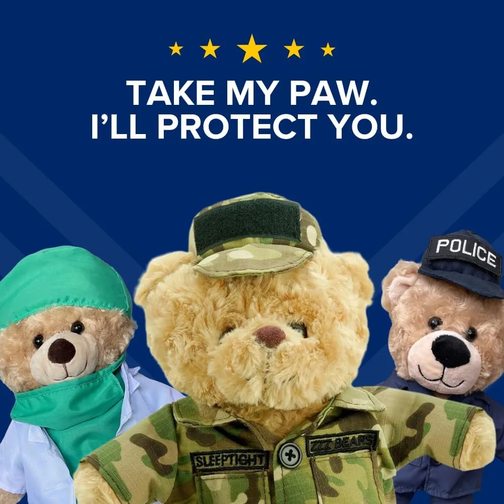 ZZZ Bears Personalized Navy Camo Teddy Bear, Gift for Boot Camp Graduates, Veterans & Comforting Loved Ones at Home During Deployment