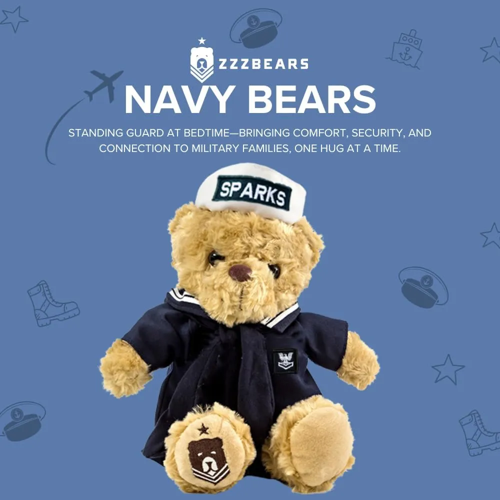ZZZ Bears Personalized Navy Teddy Bear, Gift for Boot Camp Graduates, Veterans & Comforting Loved Ones at Home During Deployment